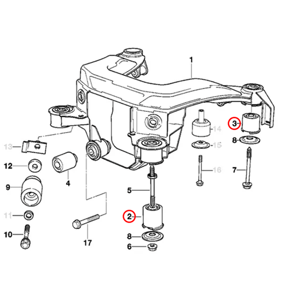 E36 Solid Subframe Raising Bushes